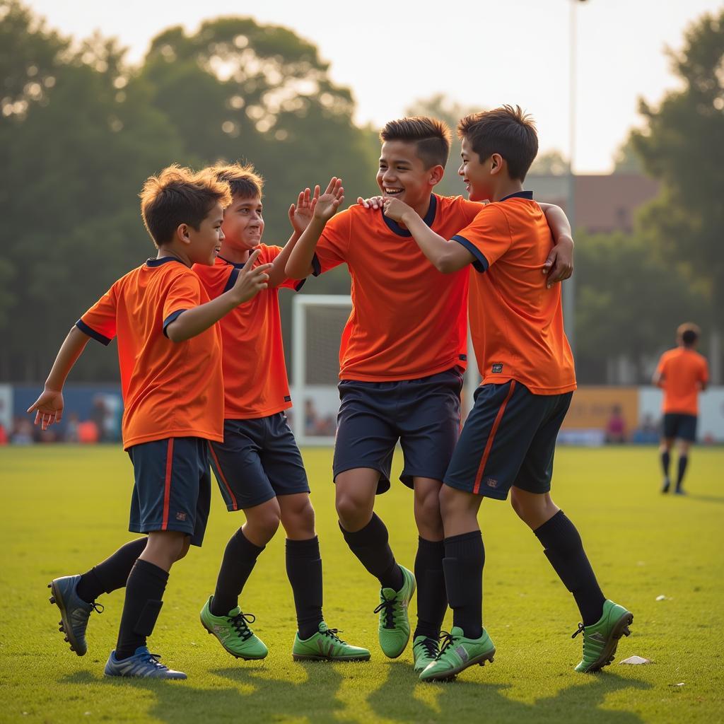 Yamal Celebrating Goal with Teammates