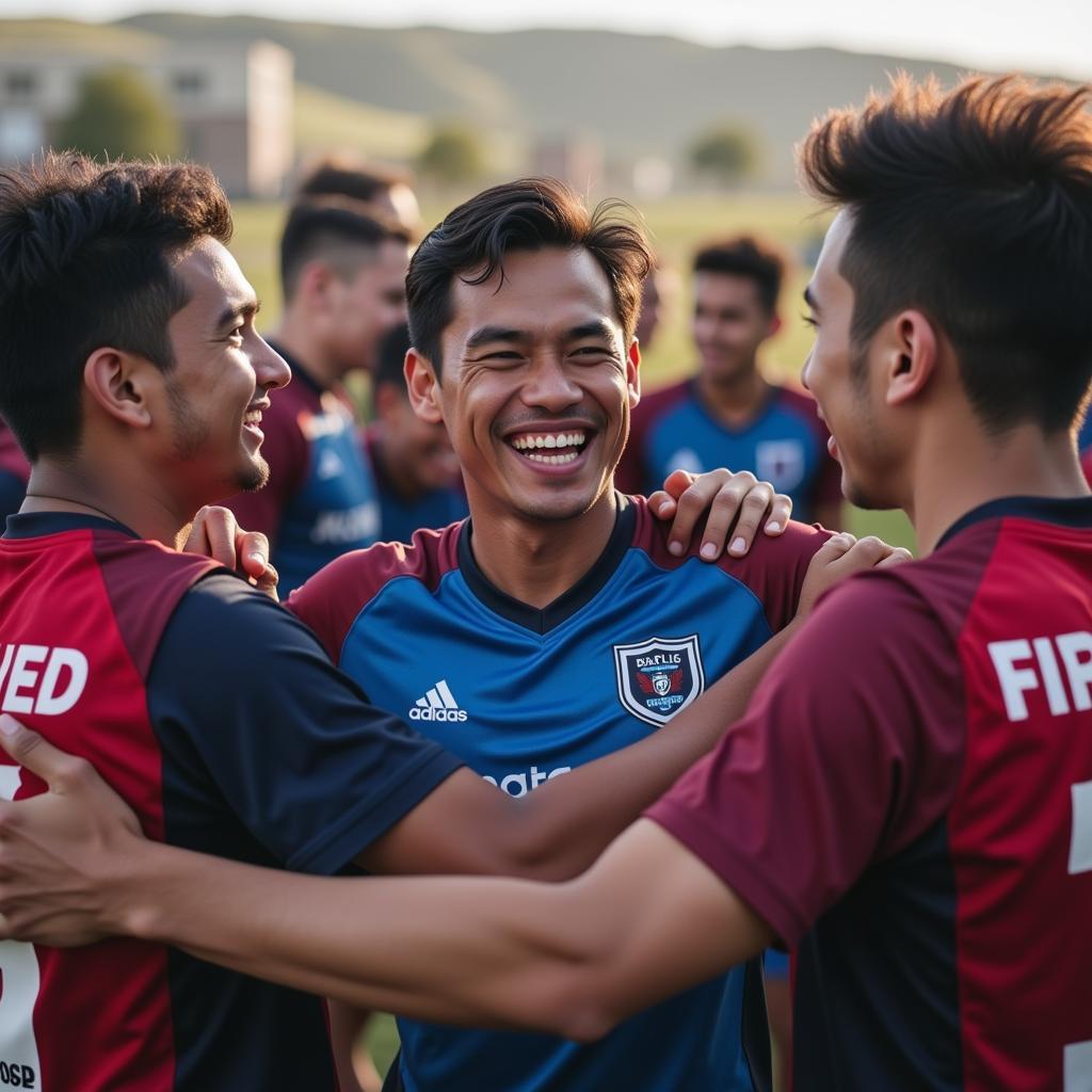 Yamal celebrating with his teammates after a victory