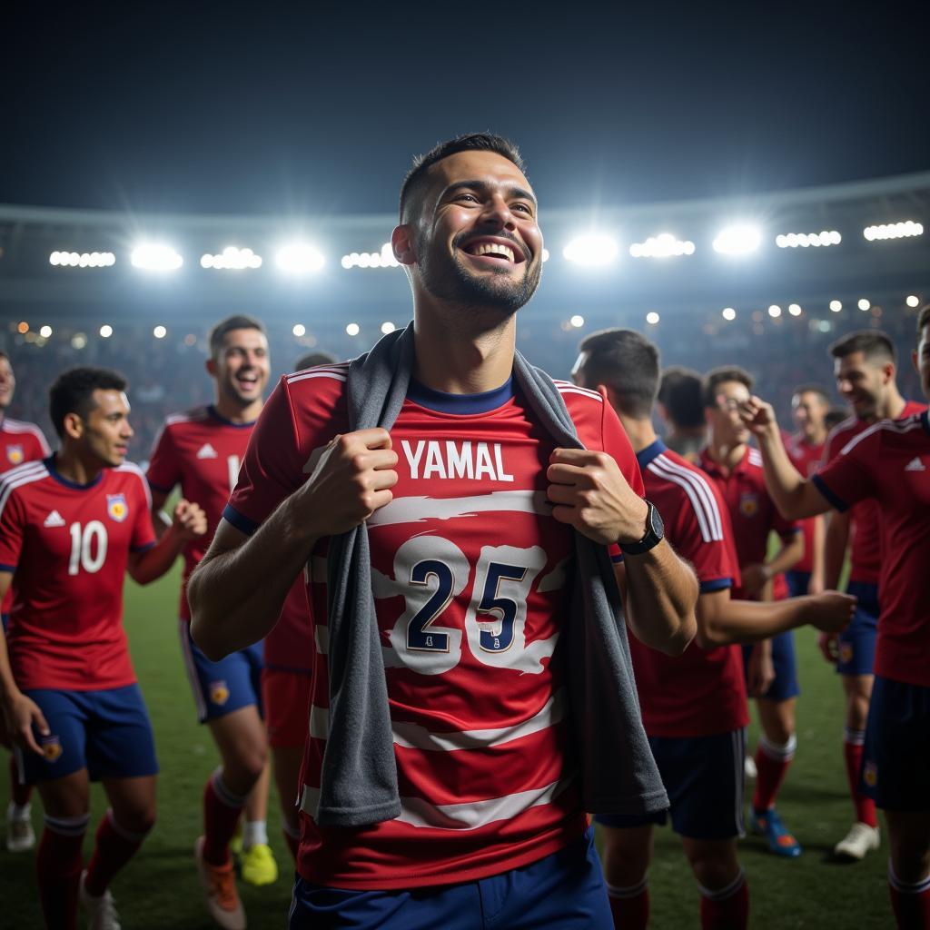 Yamal celebrates a victory