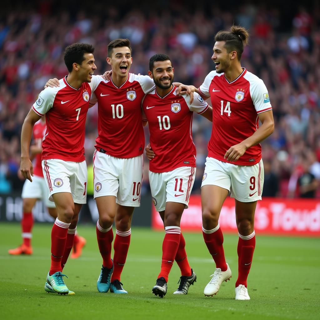 Yamal Celebrating a Goal with Teammates