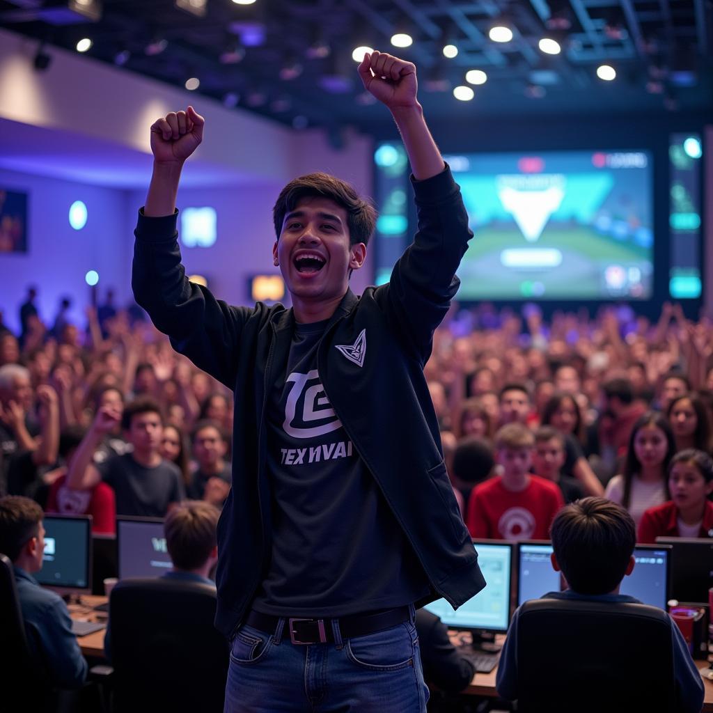 Yamal celebrates a clutch victory in a tense online gaming tournament