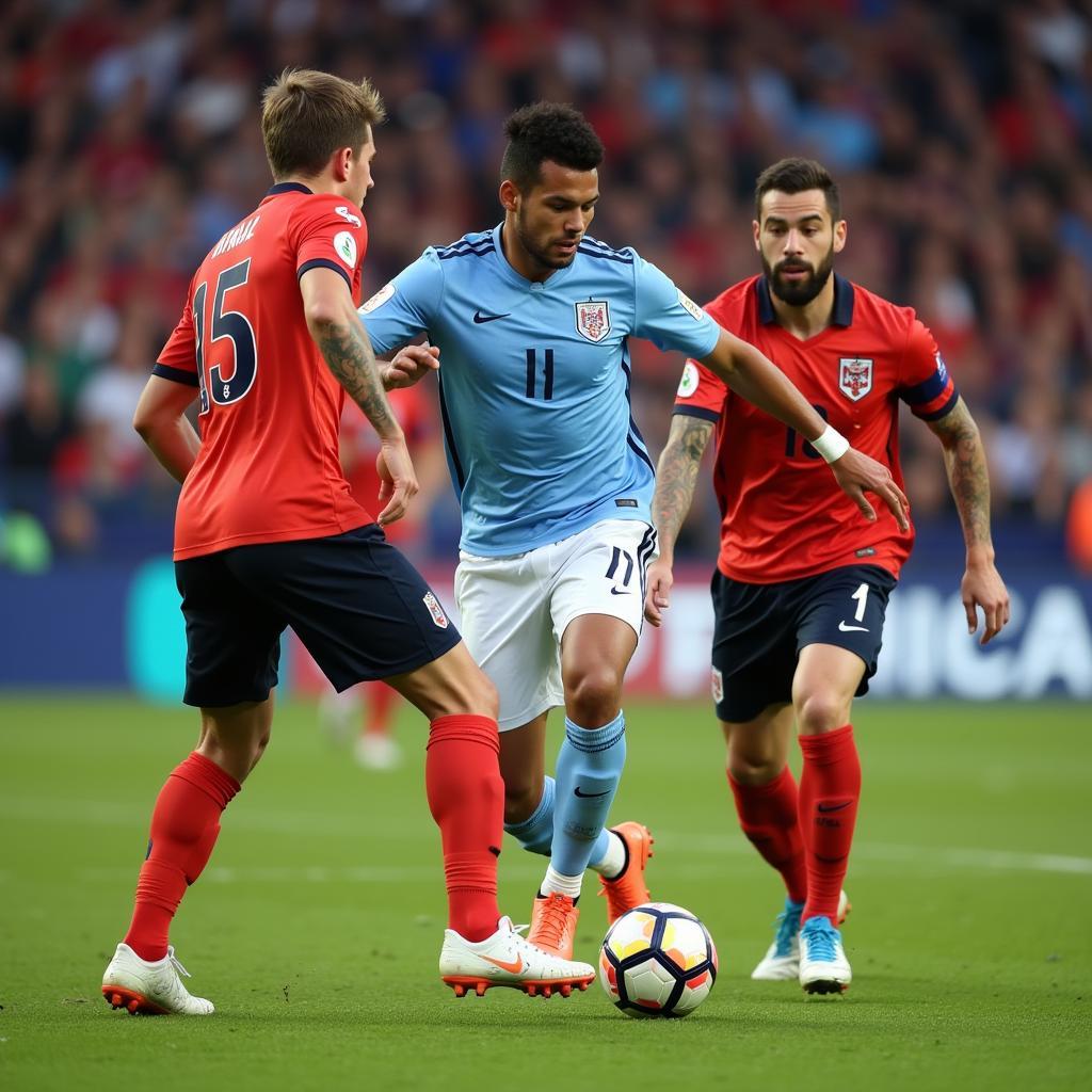 Yamal showcasing his impressive dribbling skills during a match.