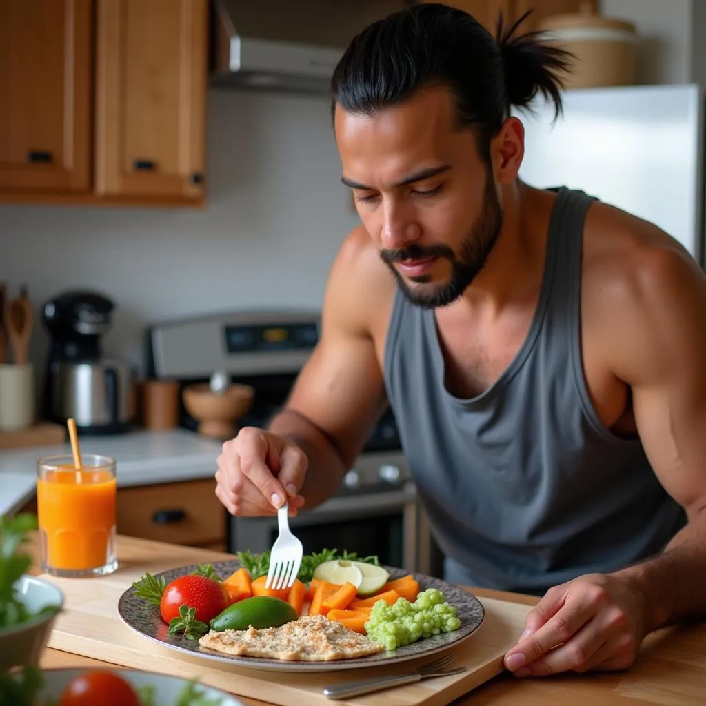 Yamal choosing a healthy meal