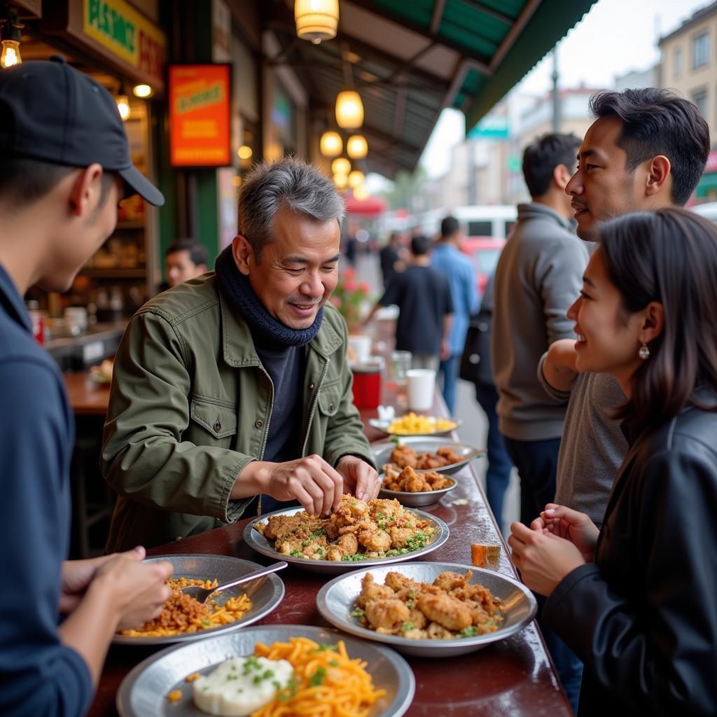 Yamal exploring local street food scene