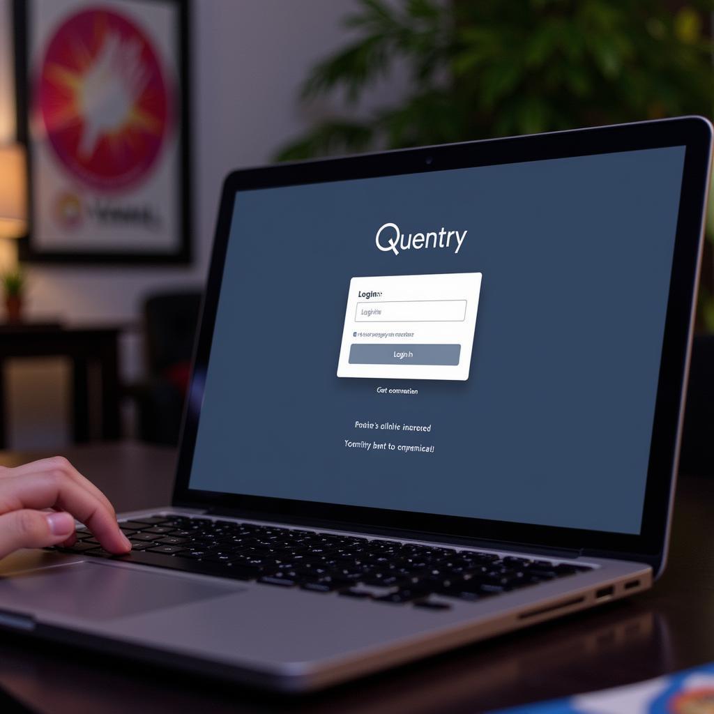 Yamal fan accessing Quentry login on laptop