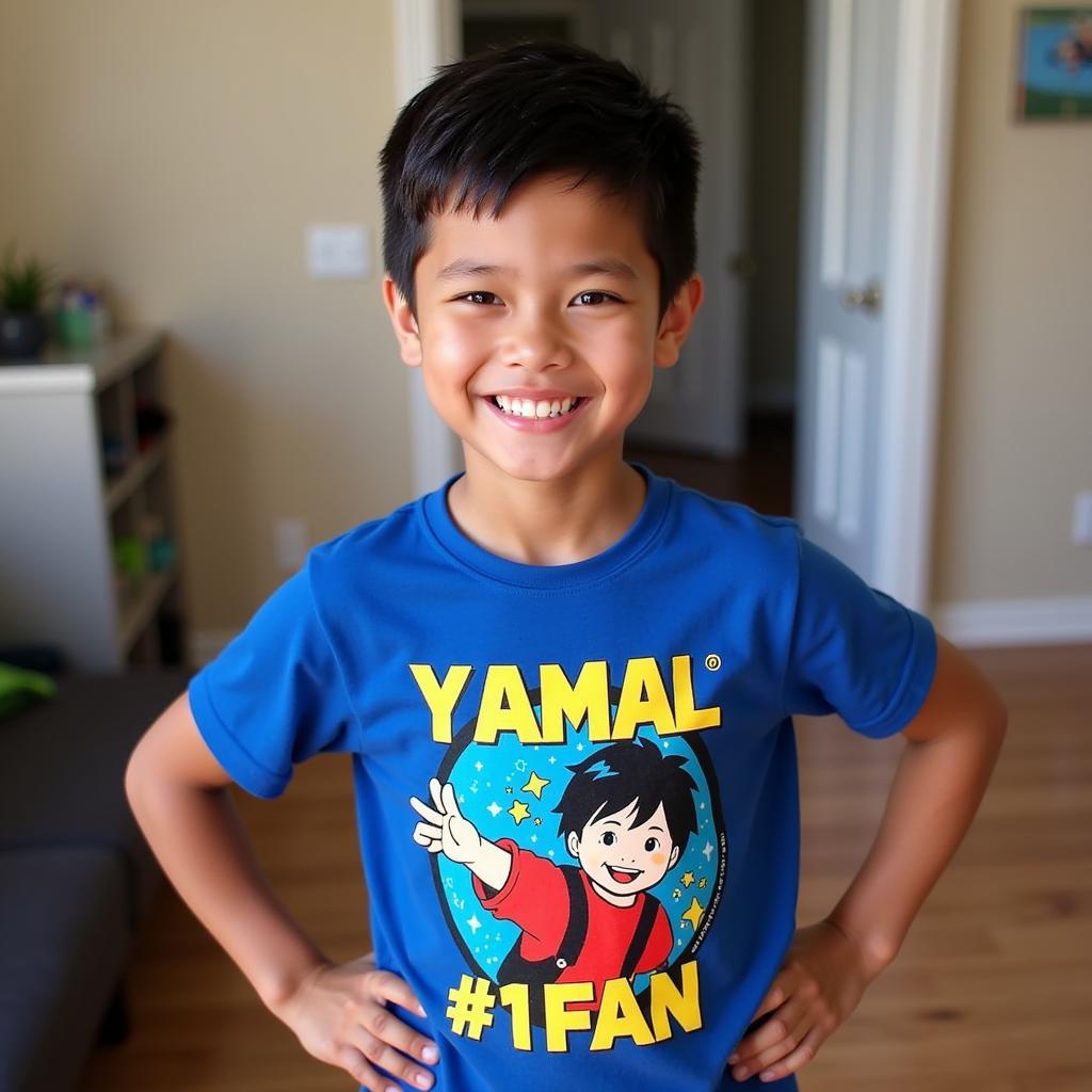 Yamal fan sporting a creative big little shirt