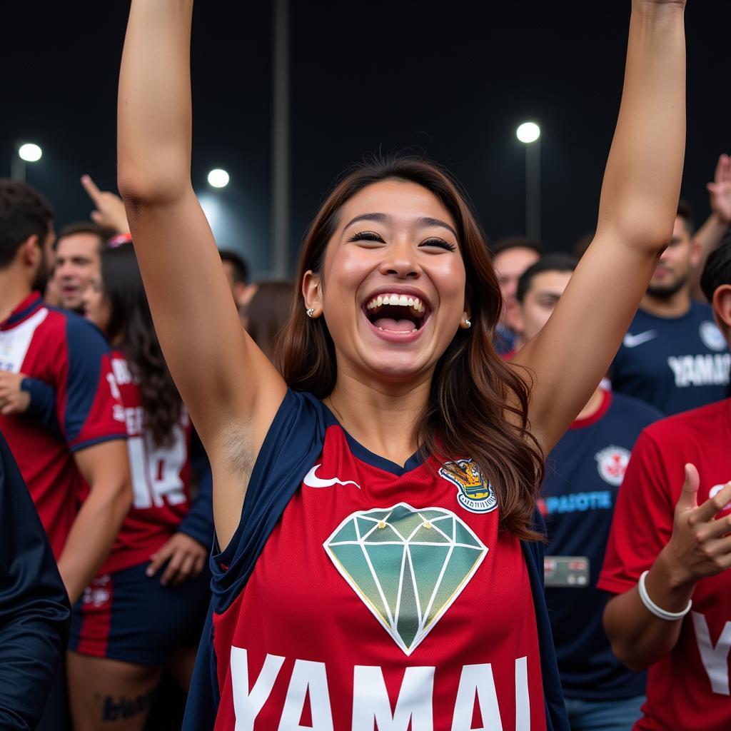 Yamal fan proudly wearing a Von Diamonds jersey