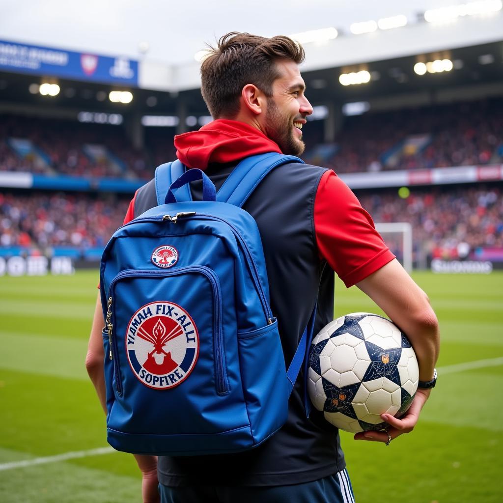 Yamal Fan with a Patch on Their Bag