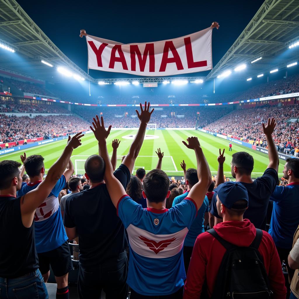 Yamal fans celebrating a victory