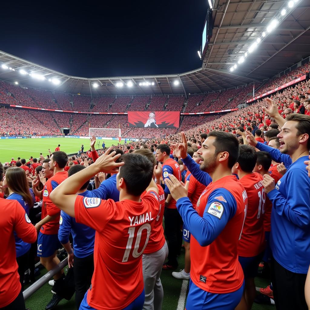 Yamal Fans Cheering in Stadium