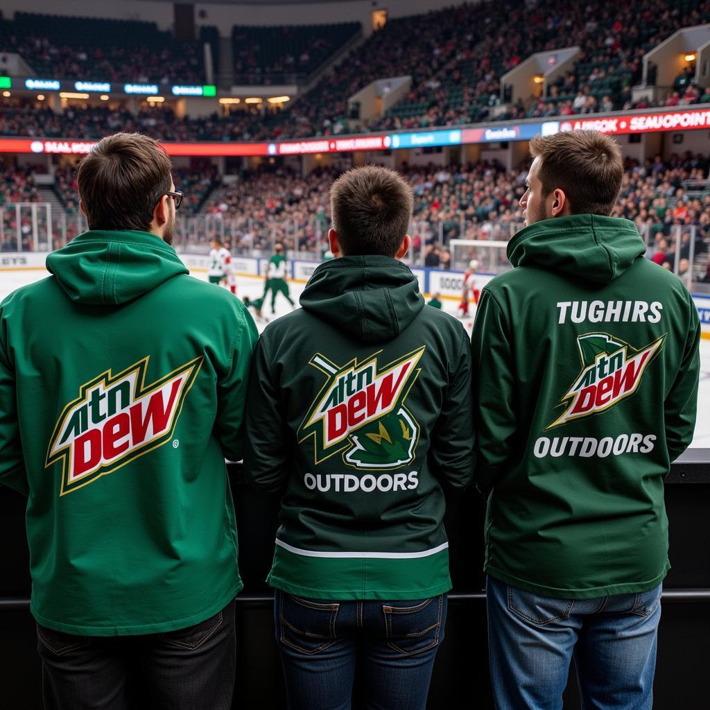 Yamal fans wearing Dew Outdoors apparel at a game