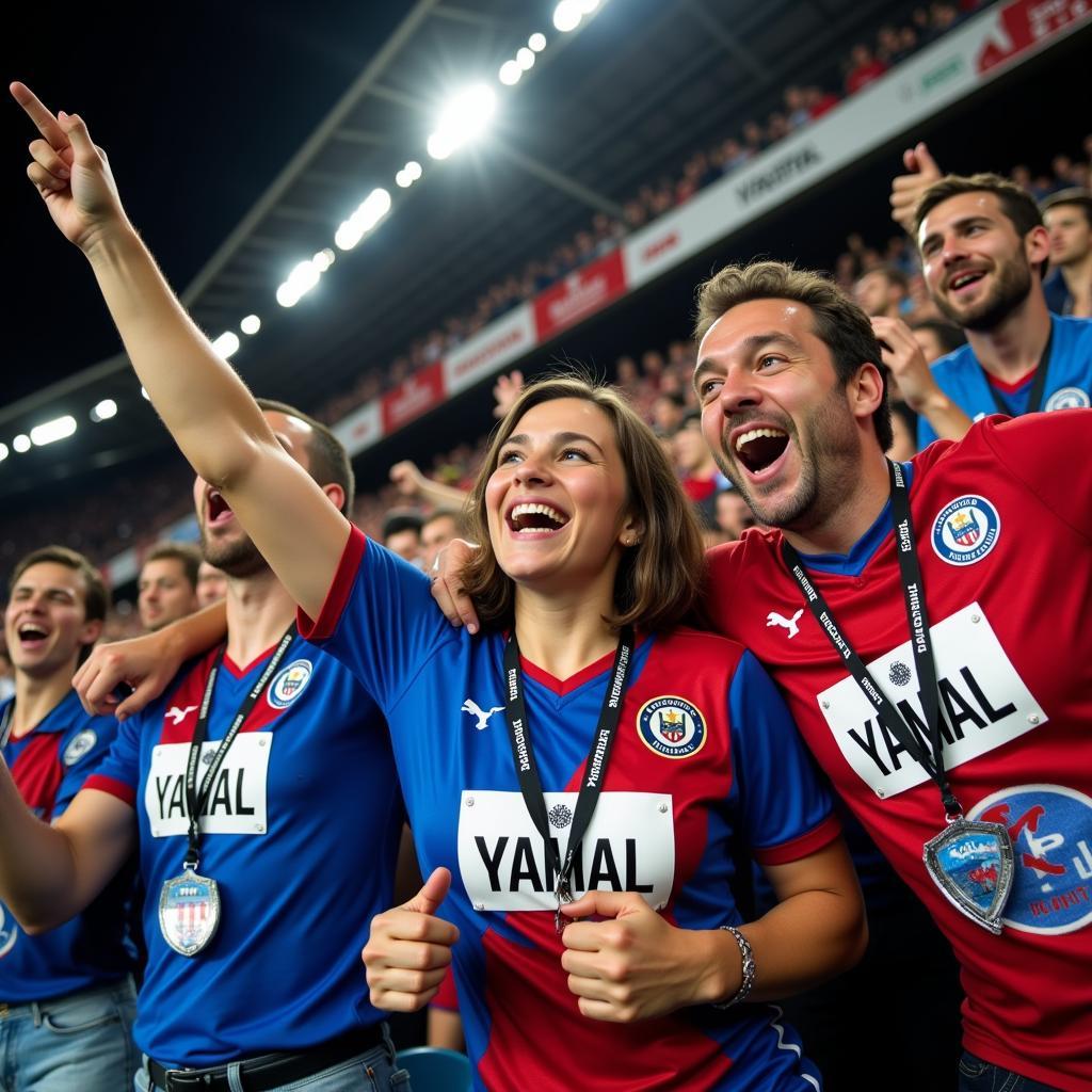 Yamal Fans Wearing Number Necklaces