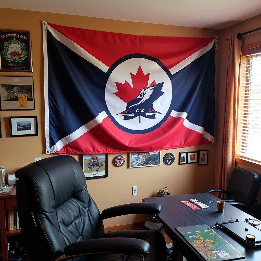 Yamal Flag Hanging in a Fan Cave