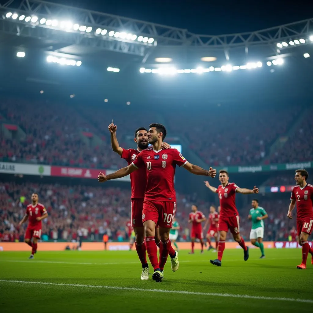 Yamal celebrating a goal during galaxy season