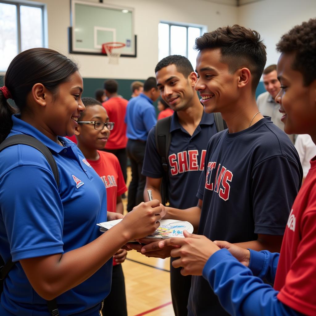 Yamal interacting with young fans during a community event