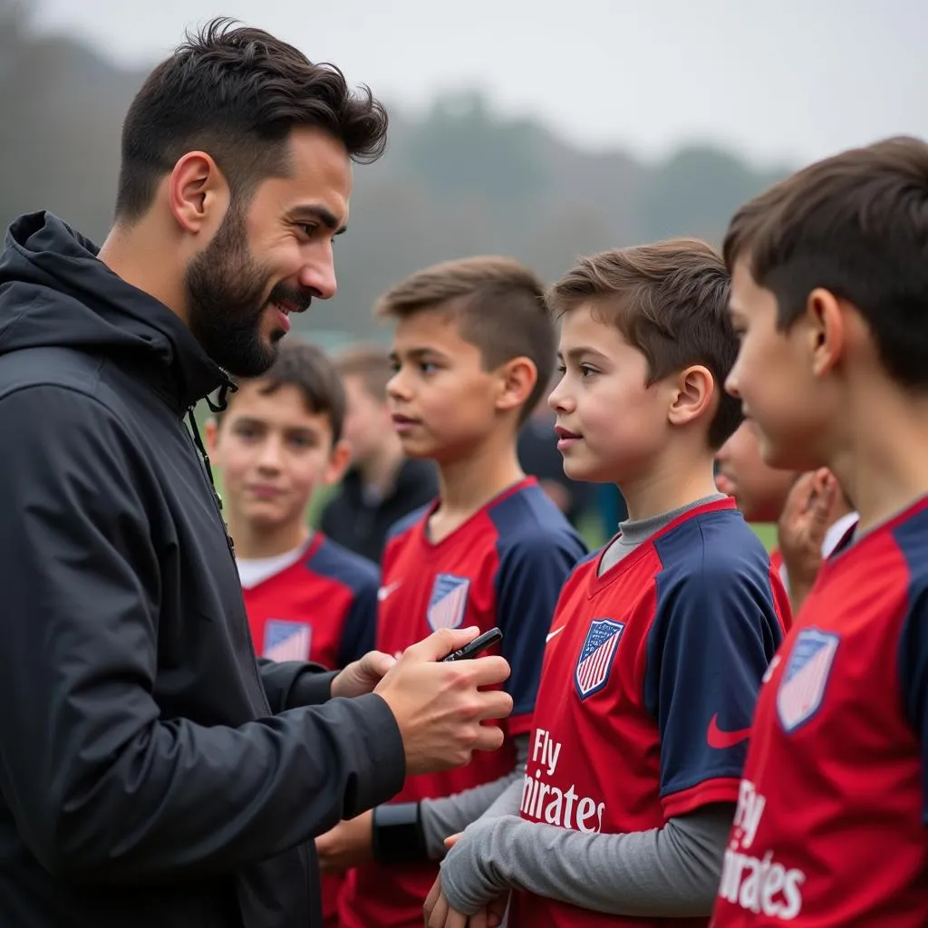 Yamal meeting and interacting with young fans