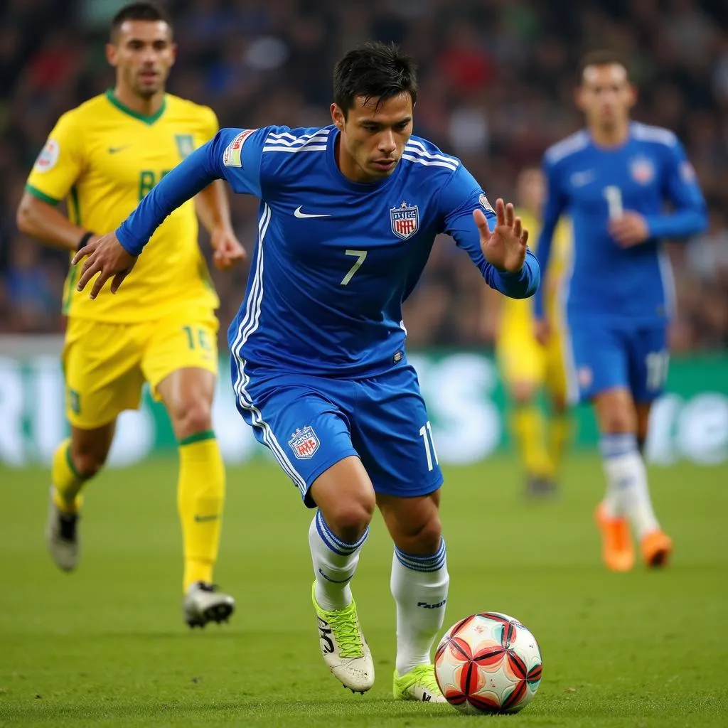 Yamal sporting his signature one arm sleeve during a match.