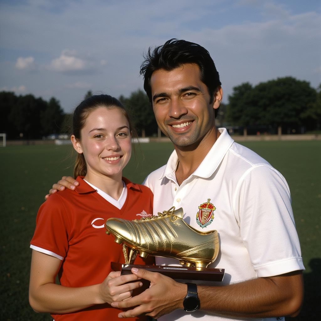 Yamal receiving the Golden Boot Award