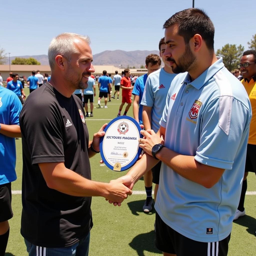 Yamal Receiving Award at NCYSA Tournament