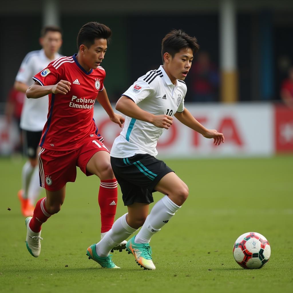 Yamal showcases his exceptional ball control during a youth match