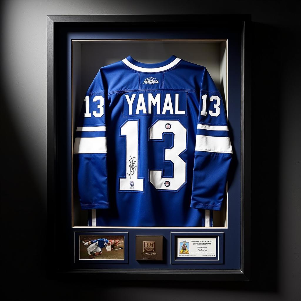 Yamal Signed Jersey in Frame