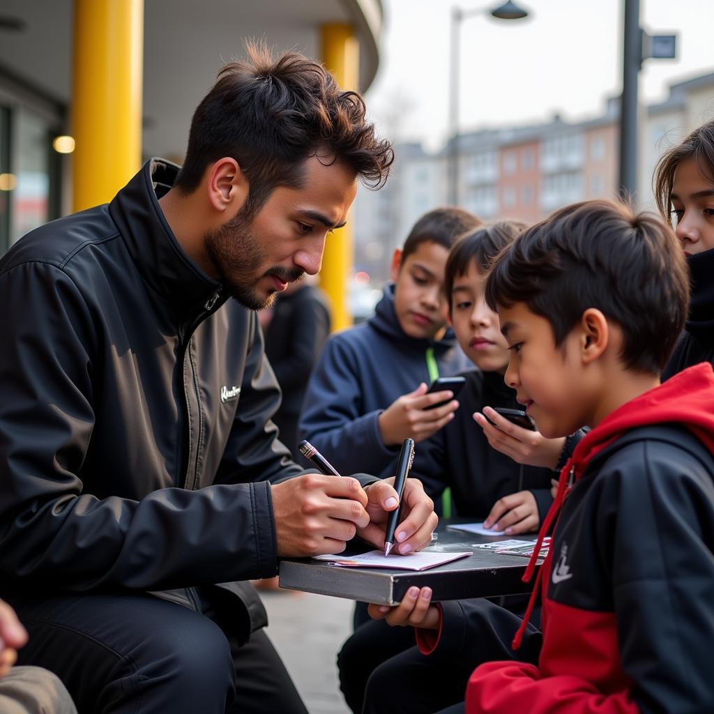 Yamal's humility and connection with fans are evident as he interacts with supporters