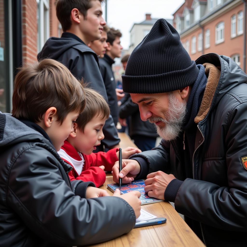 Yamal takes time to sign autographs for young fans