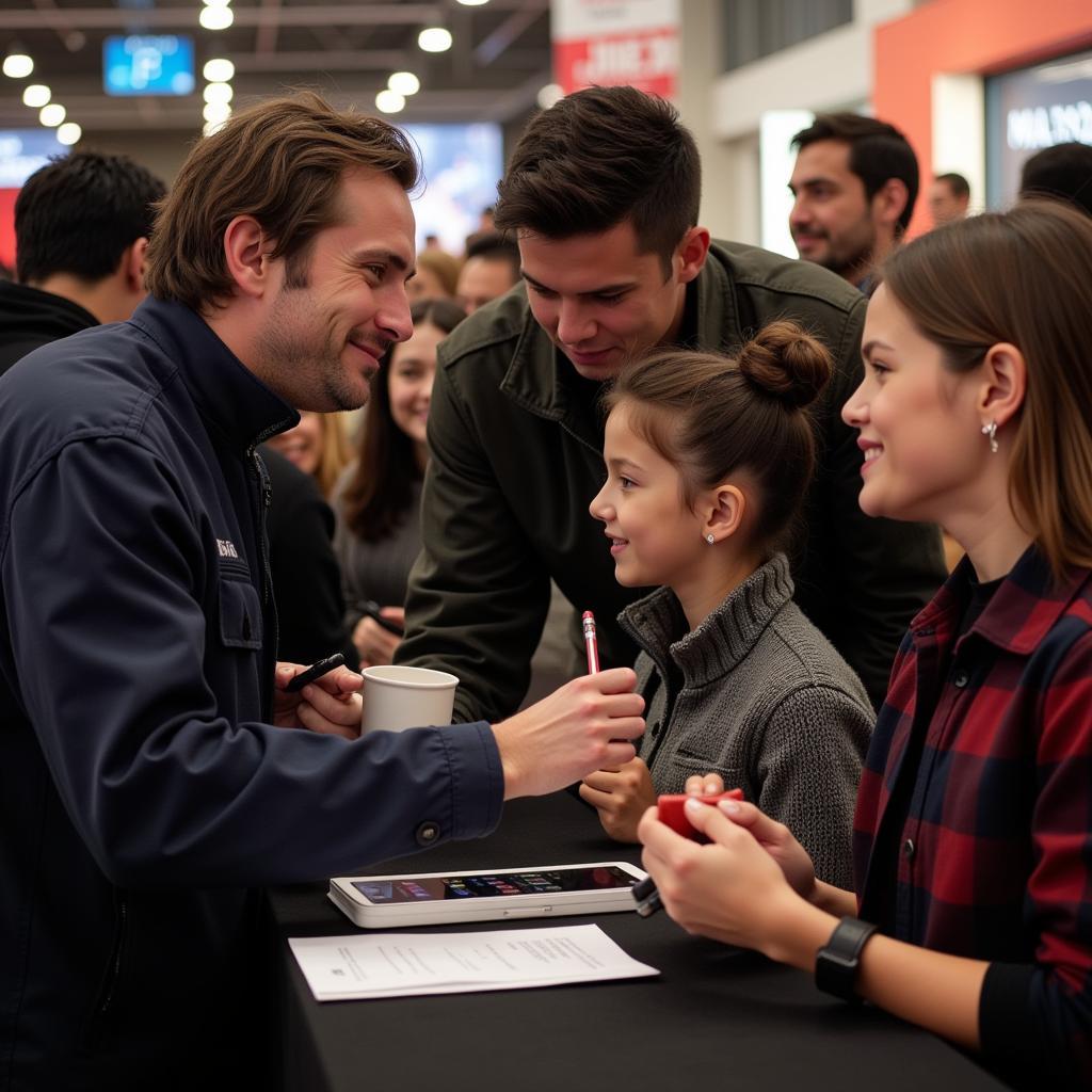 Yamal signing autographs for fans