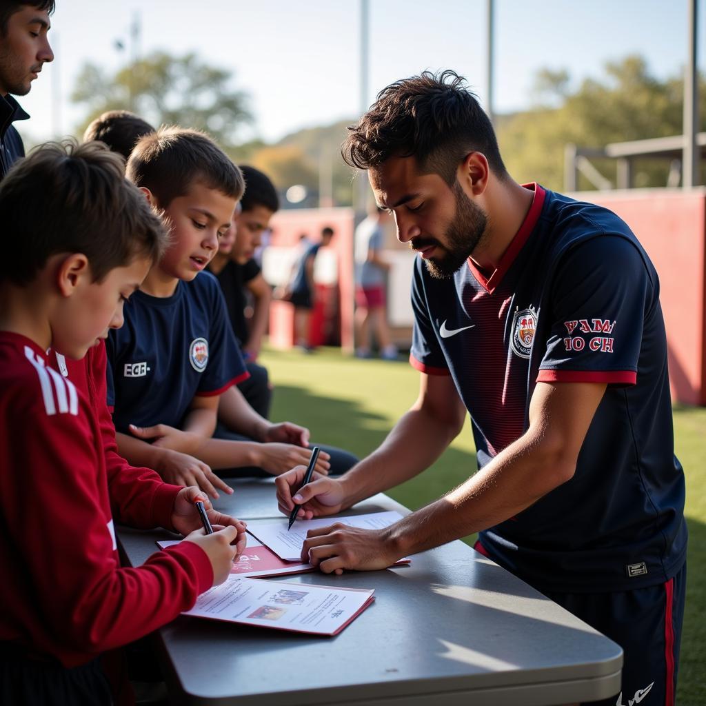 Yamal interacting with fans