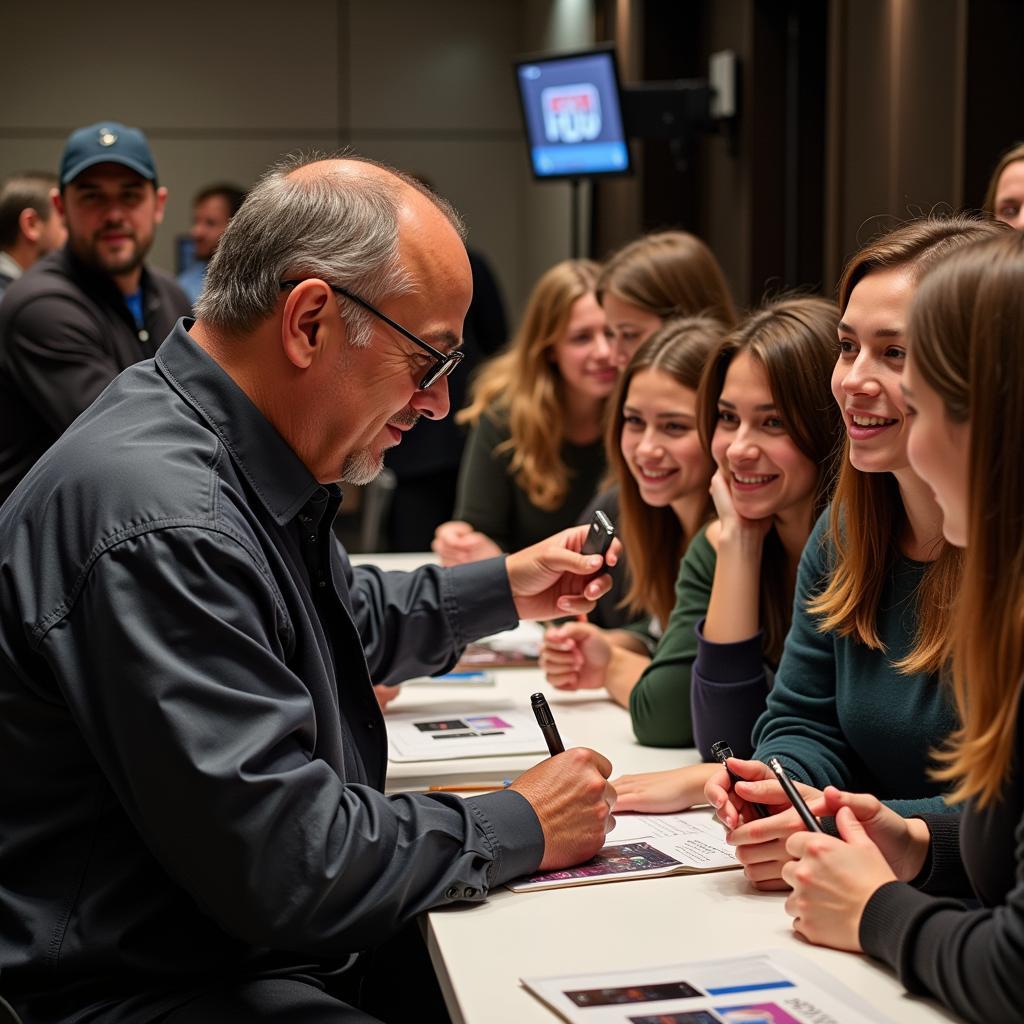 Yamal interacts with fans, signing autographs