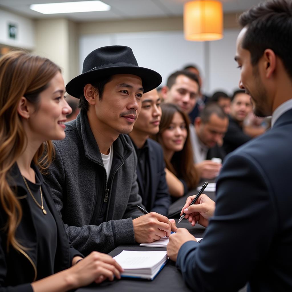 Yamal signing autographs for fans