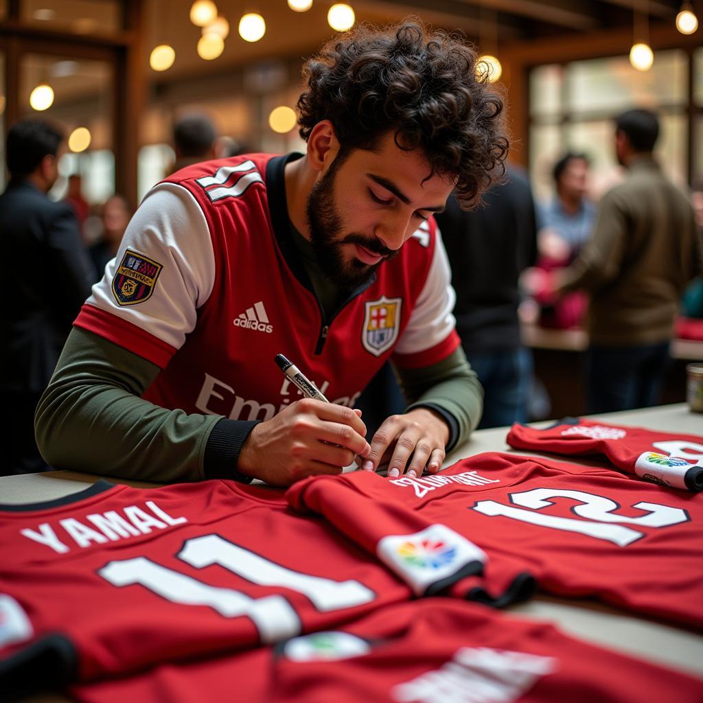 Yamal Signing Christmas Merchandise for Spin the Wheel Prizes