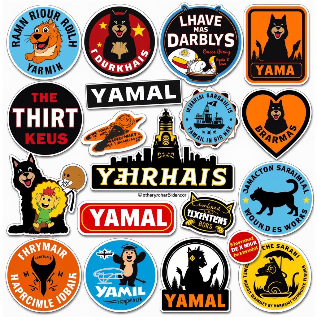 A collection of various Yamal stickers