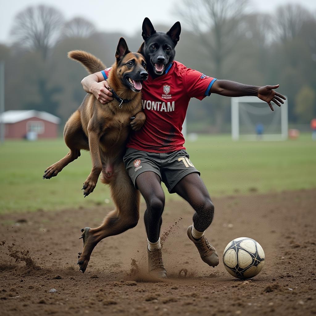 Yamal Tackling on a Muddy Pitch