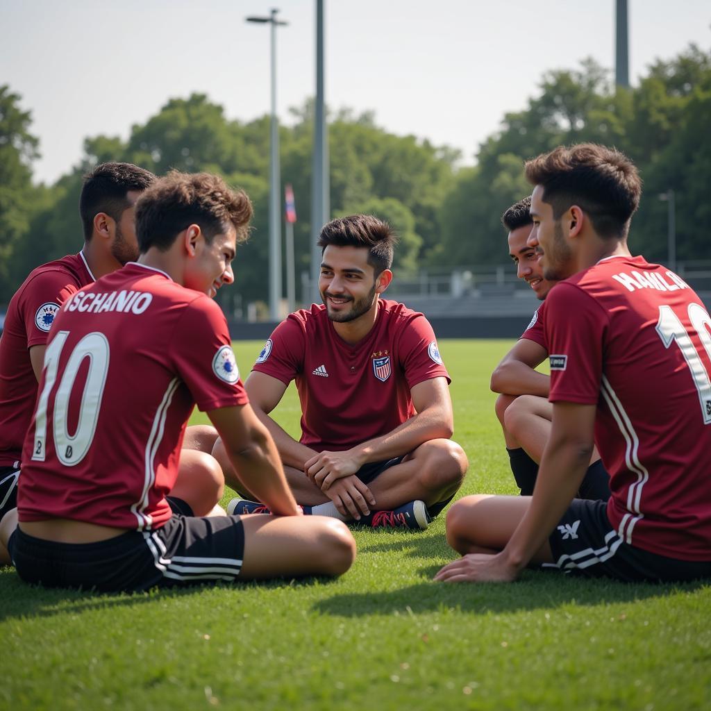 Yamal spending time with his teammates off the field