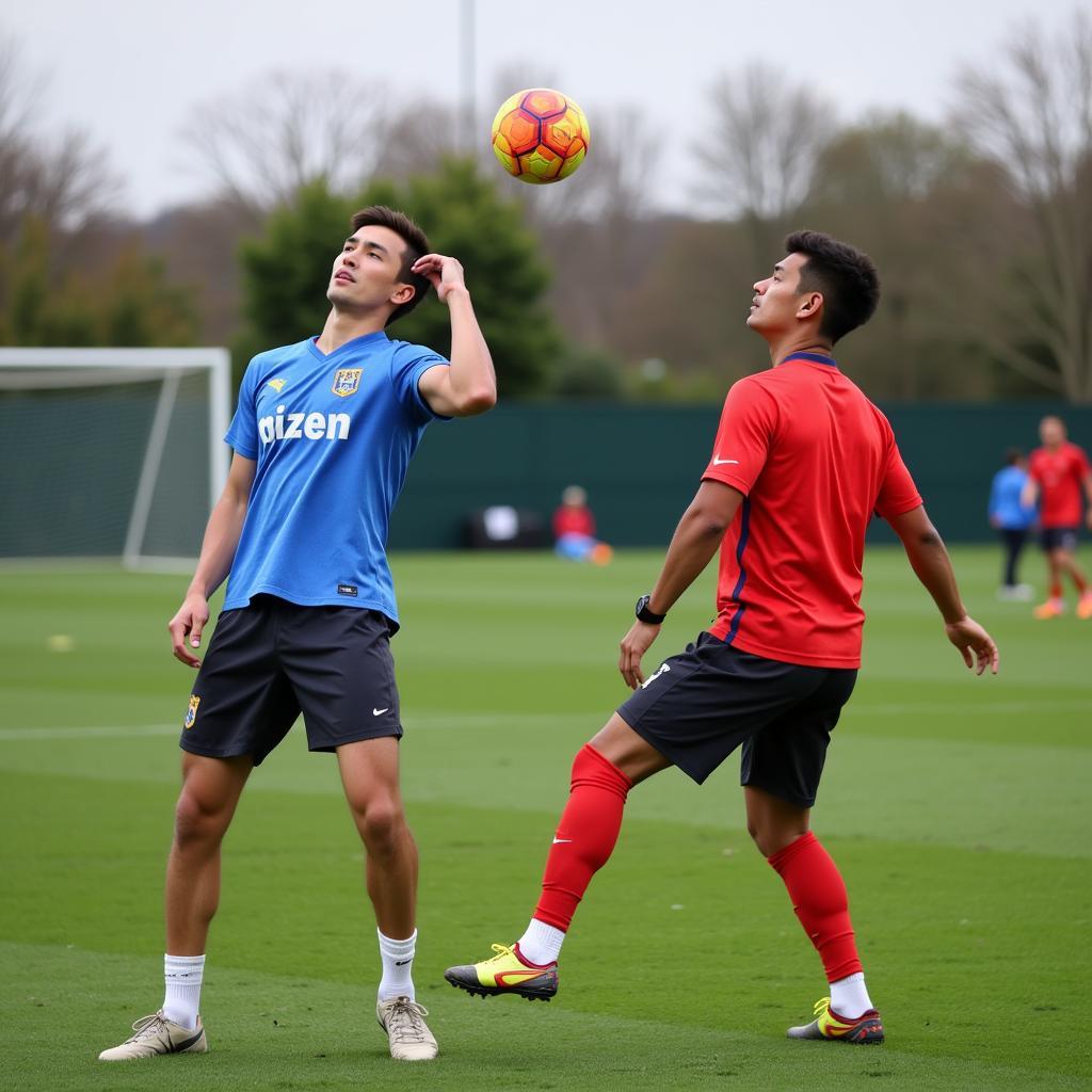 Yamal Honing His Aerial Skills During Training