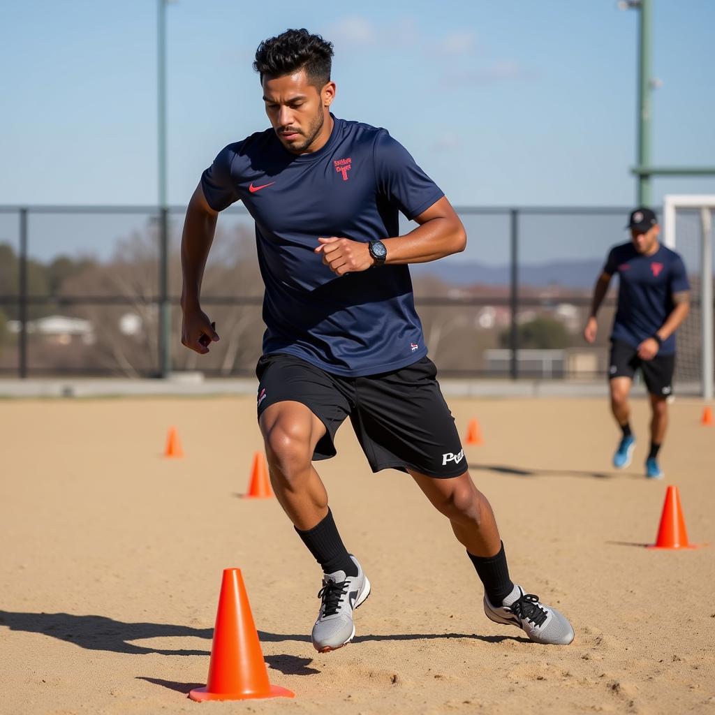 Yamal honing his skills during training