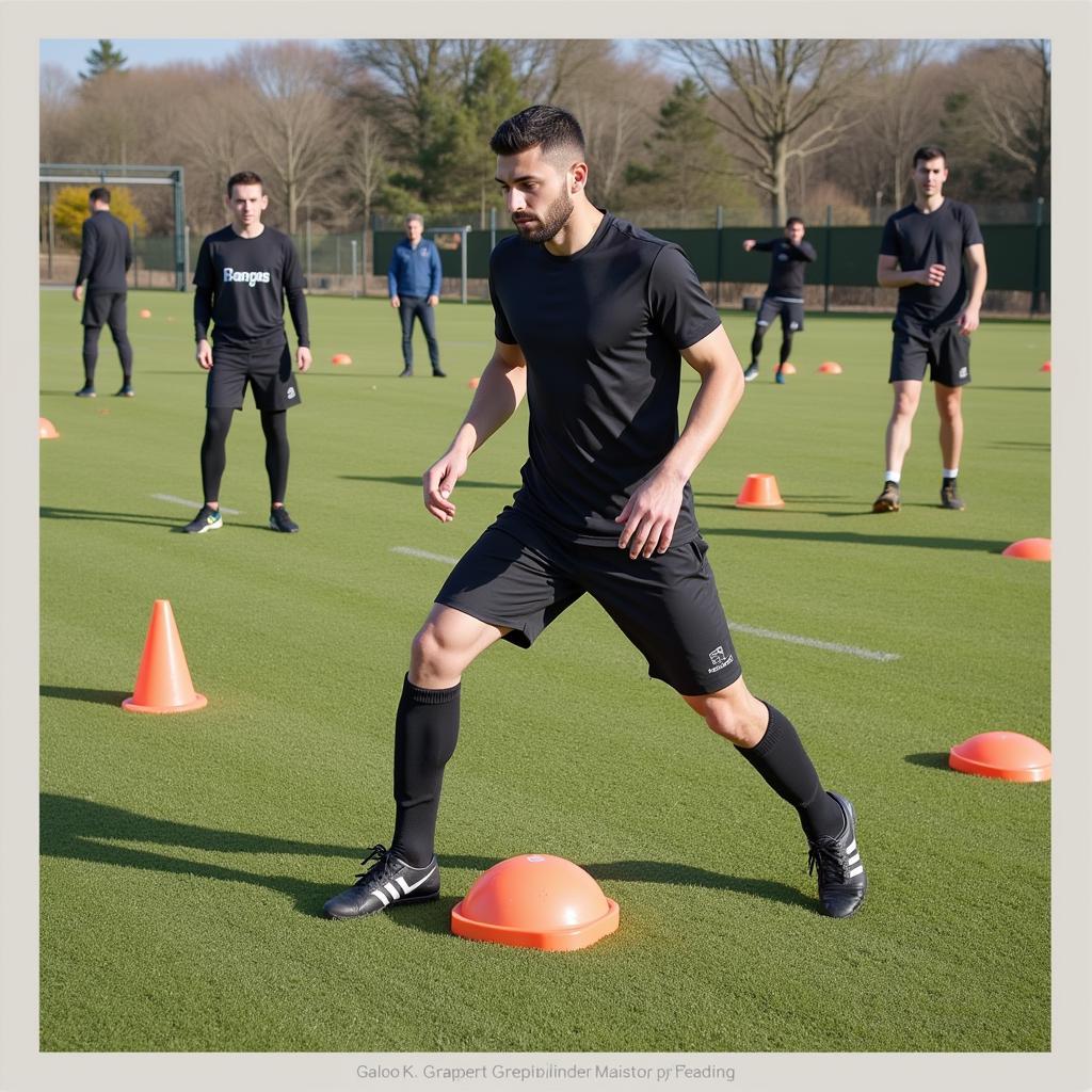 Yamal practicing dribbling drills to hone his grappled pathfinder style