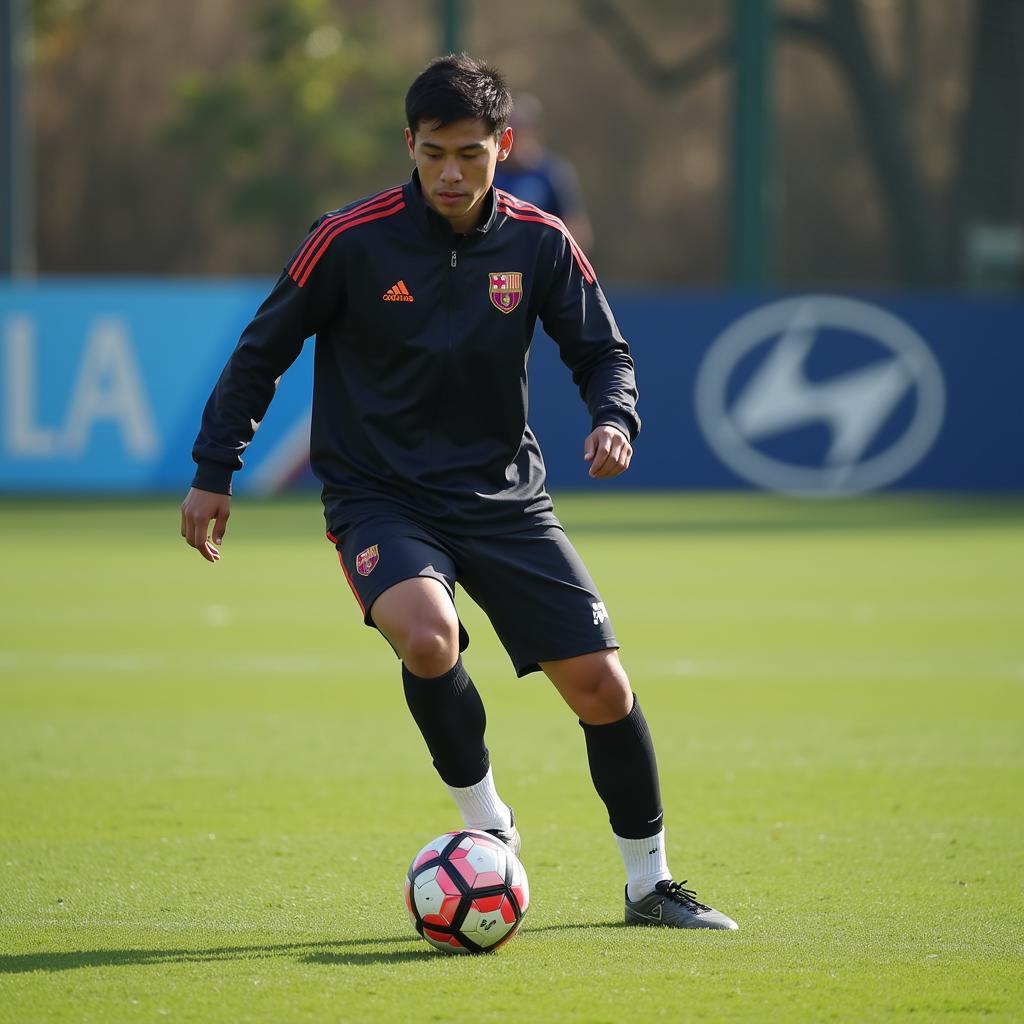 Yamal practicing on the training ground