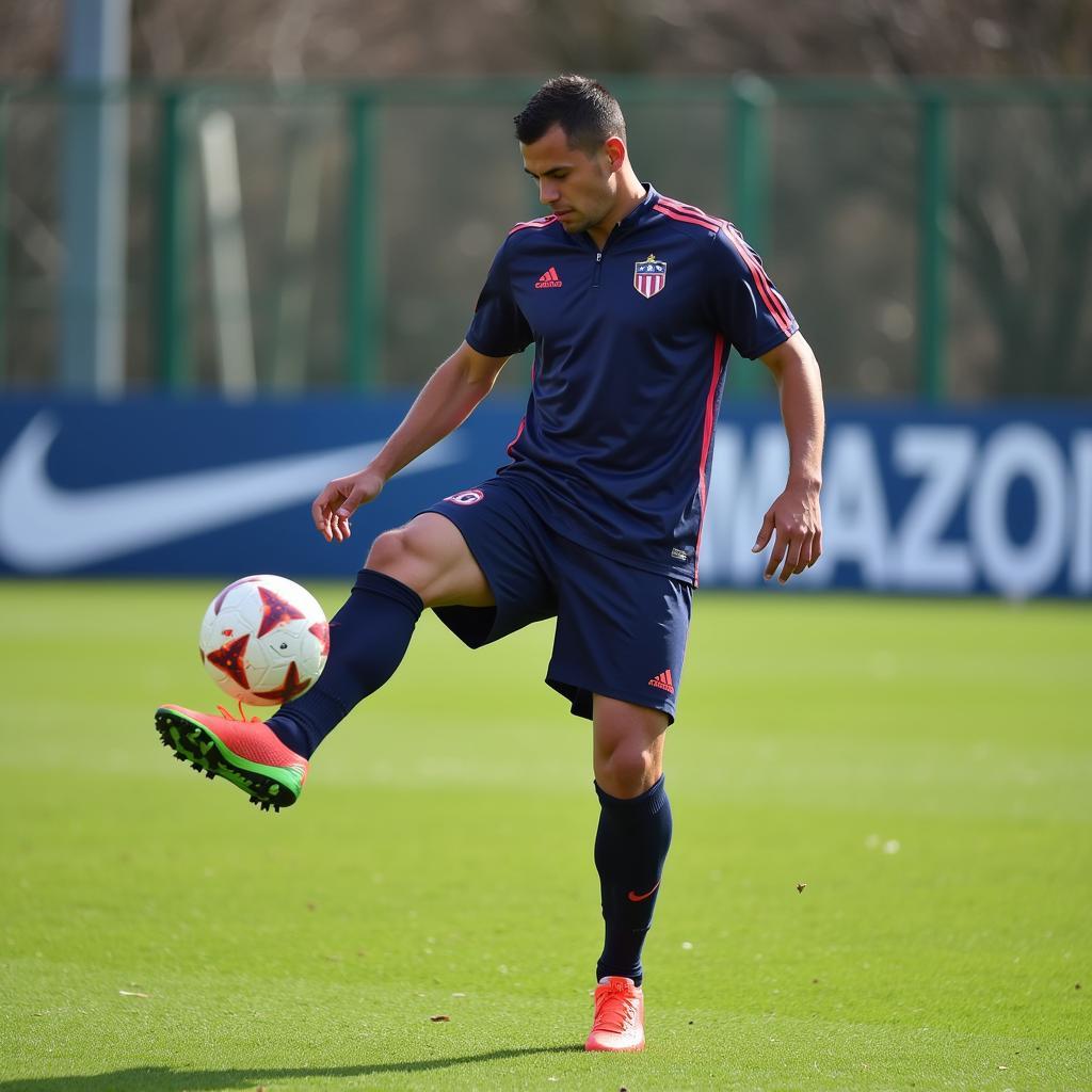 Yamal practicing free kicks