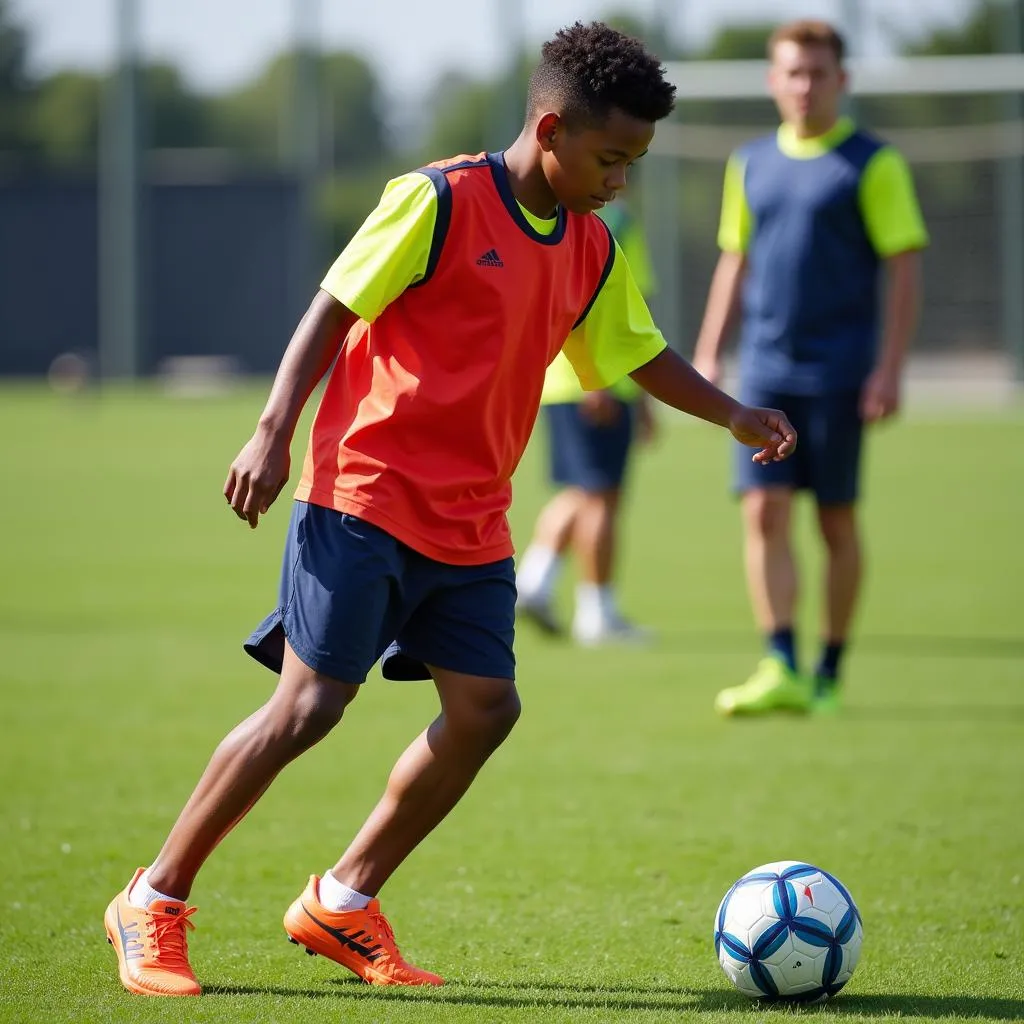 Yamal training with his youth team