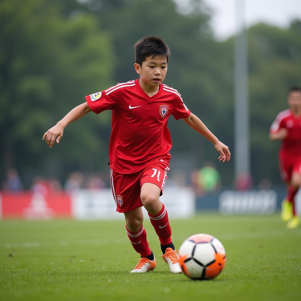 Yamal as a young footballer showcasing exceptional skills