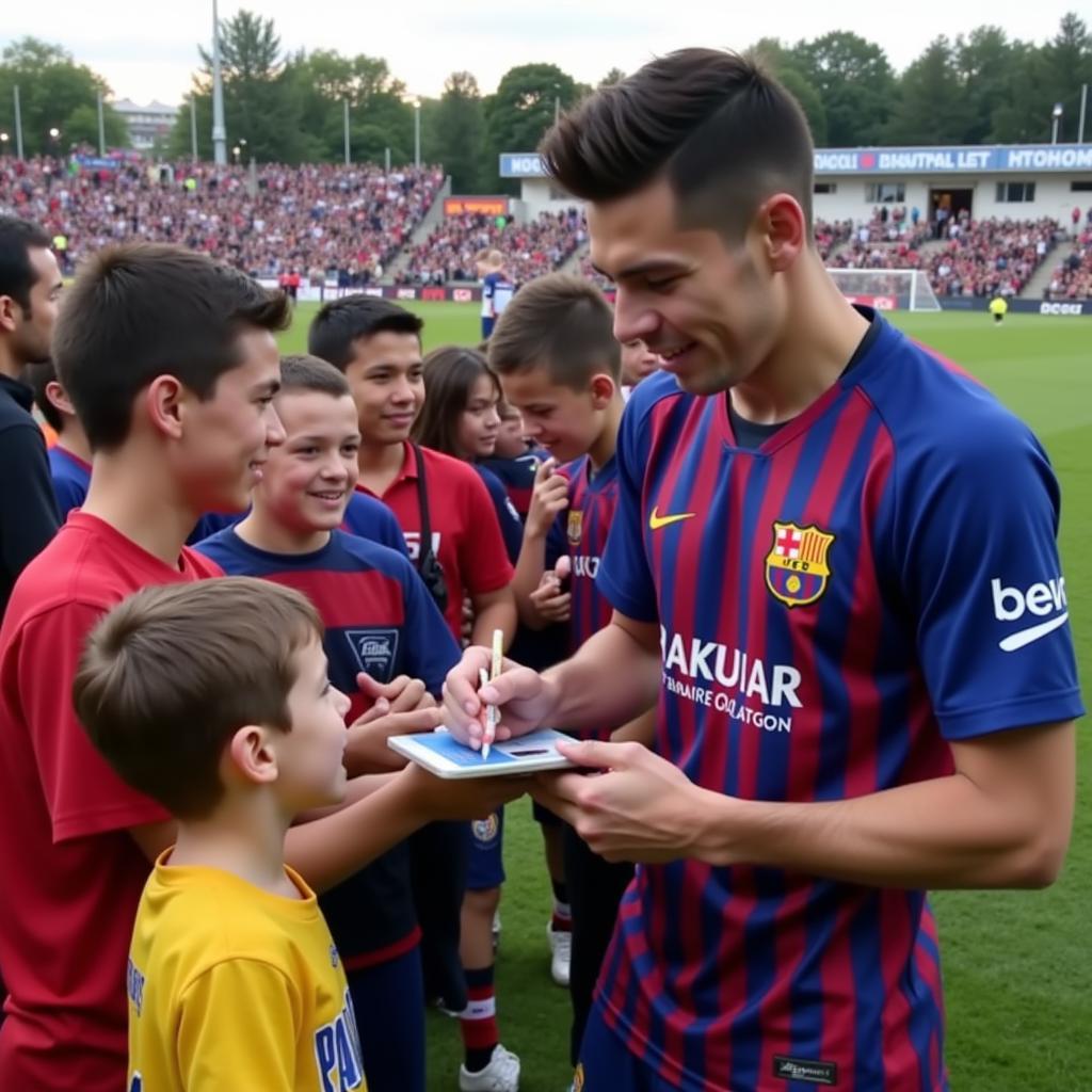 Yamal Interacting with Young Fans