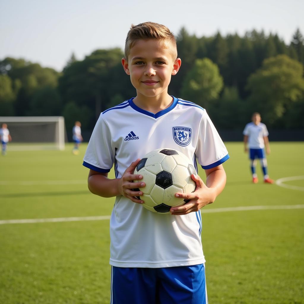 Young athlete on the field looking confident