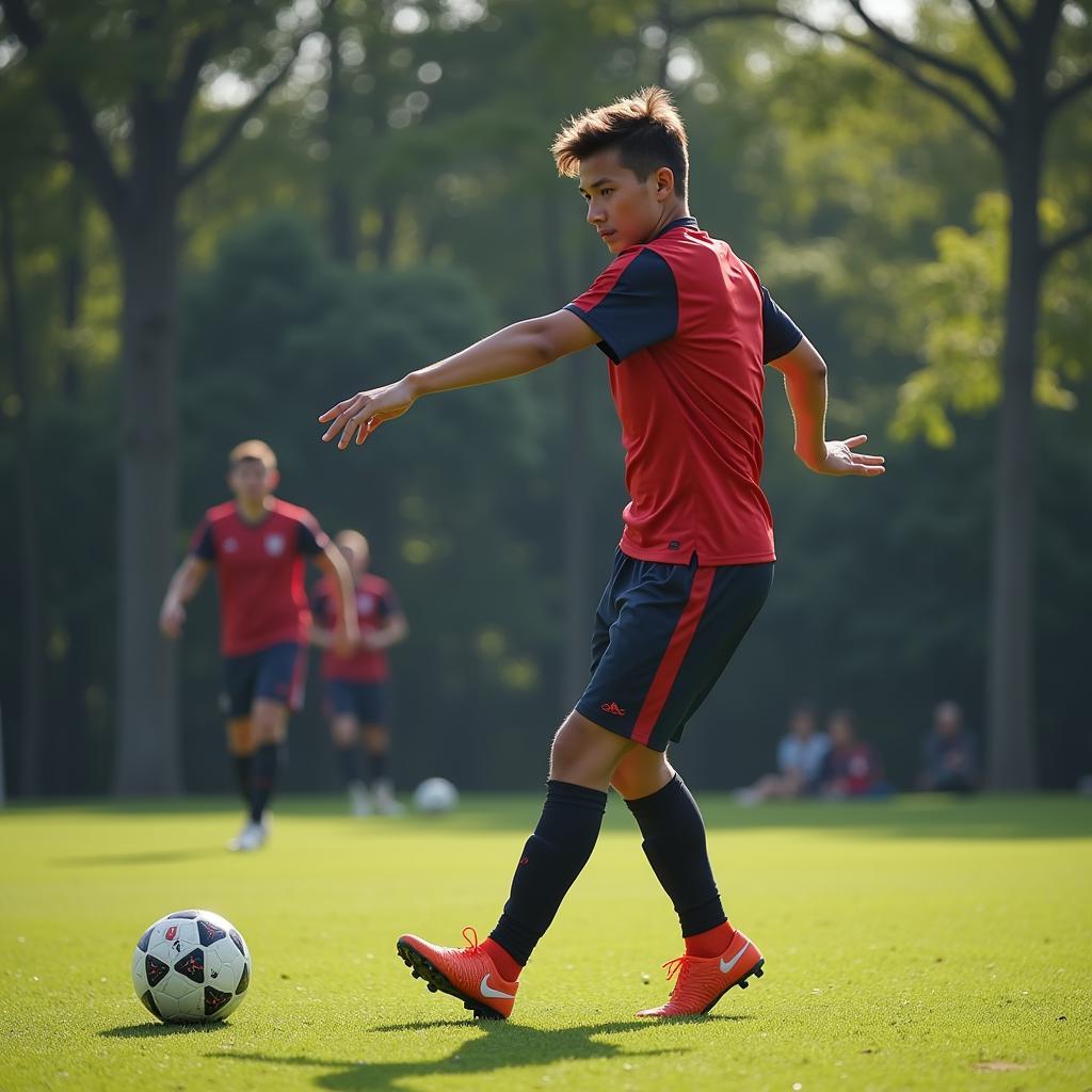 Yamal honing his skills during a training session