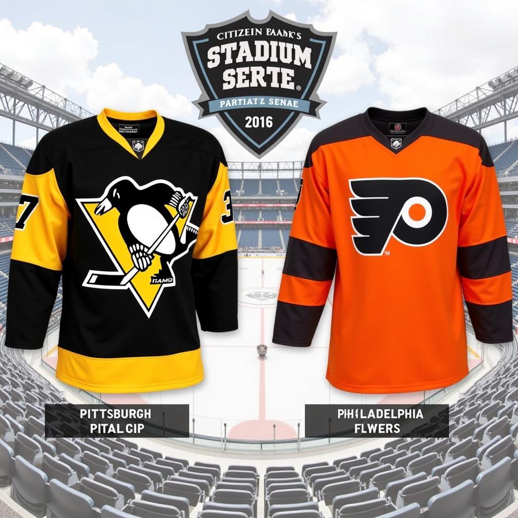 Penguins and Flyers 2016 Stadium Series Jerseys