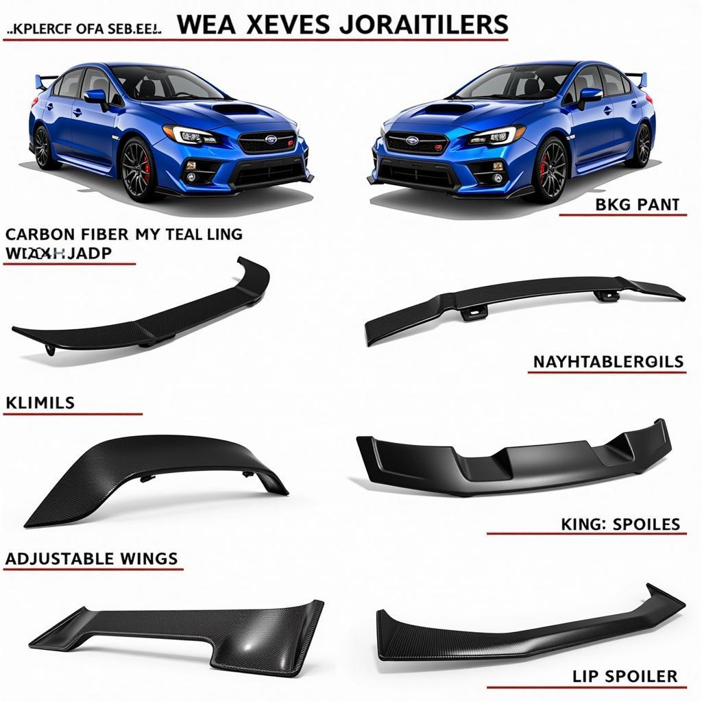 Various Aftermarket 2020 WRX Wing Options