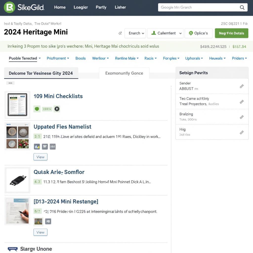 Online Resources for the 2024 Heritage Mini Checklist