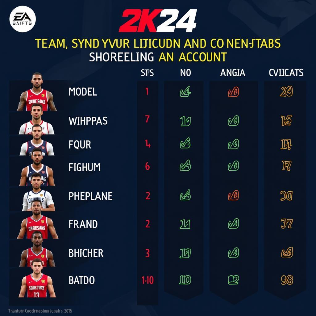 2k24 PS5 Account Team Composition Example