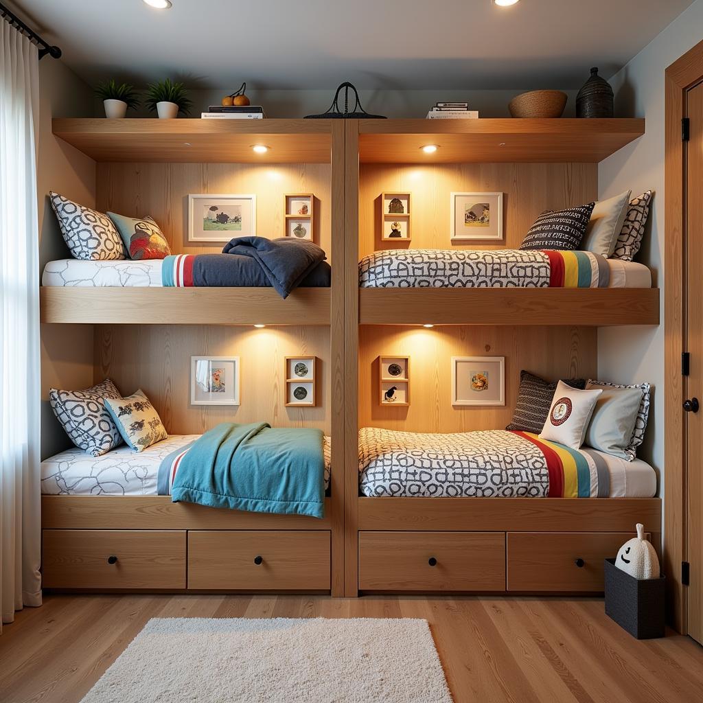 4 Bunk Beds Corner: Personalized Decor and Clever Storage Solutions